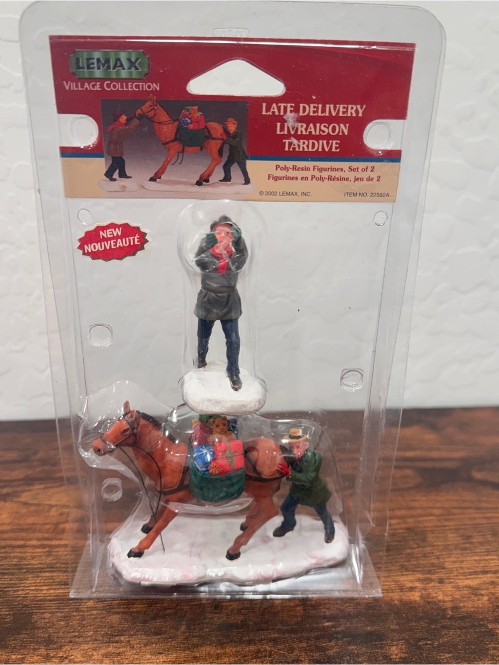 Lemax Late Delivery Poly-Resin Figurine Christmas 2 Piece Set 2002 Horse NEW